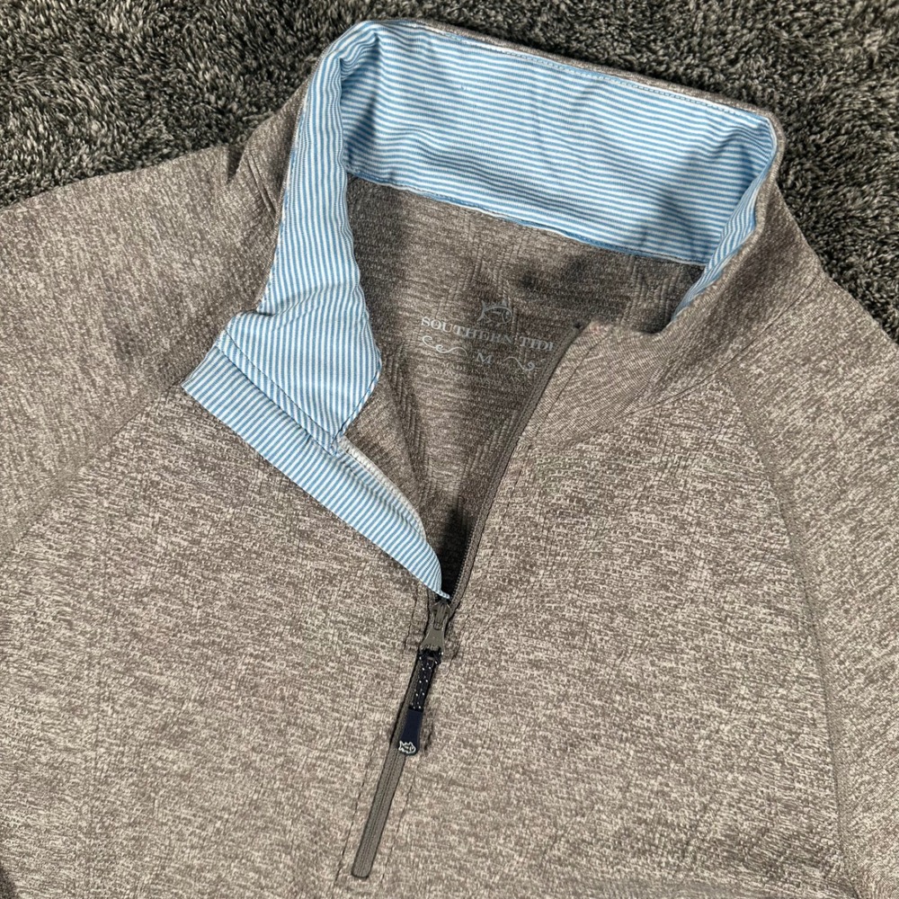 Southern Tide Pullover Womens M Grey Quarter Zip Heathered Performance Top